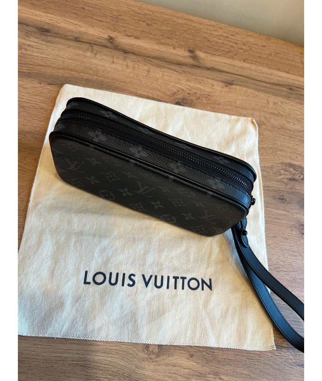 LOUIS VUITTON Черная барсетка, фото 5