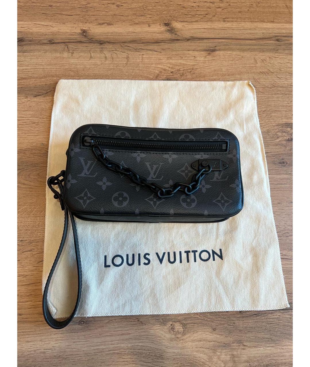 LOUIS VUITTON Черная барсетка, фото 6