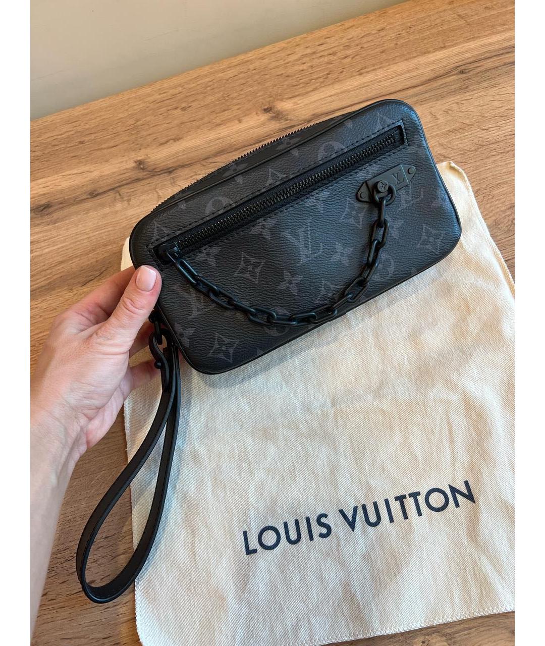 LOUIS VUITTON Черная барсетка, фото 2