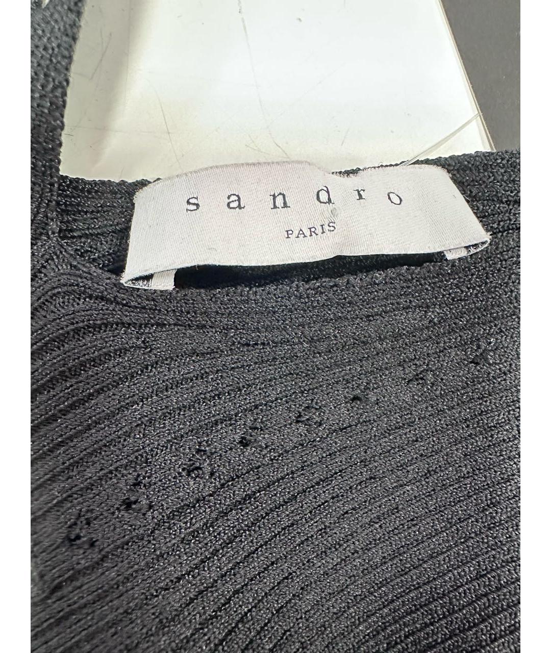 SANDRO Черный вискозный джемпер / свитер, фото 7