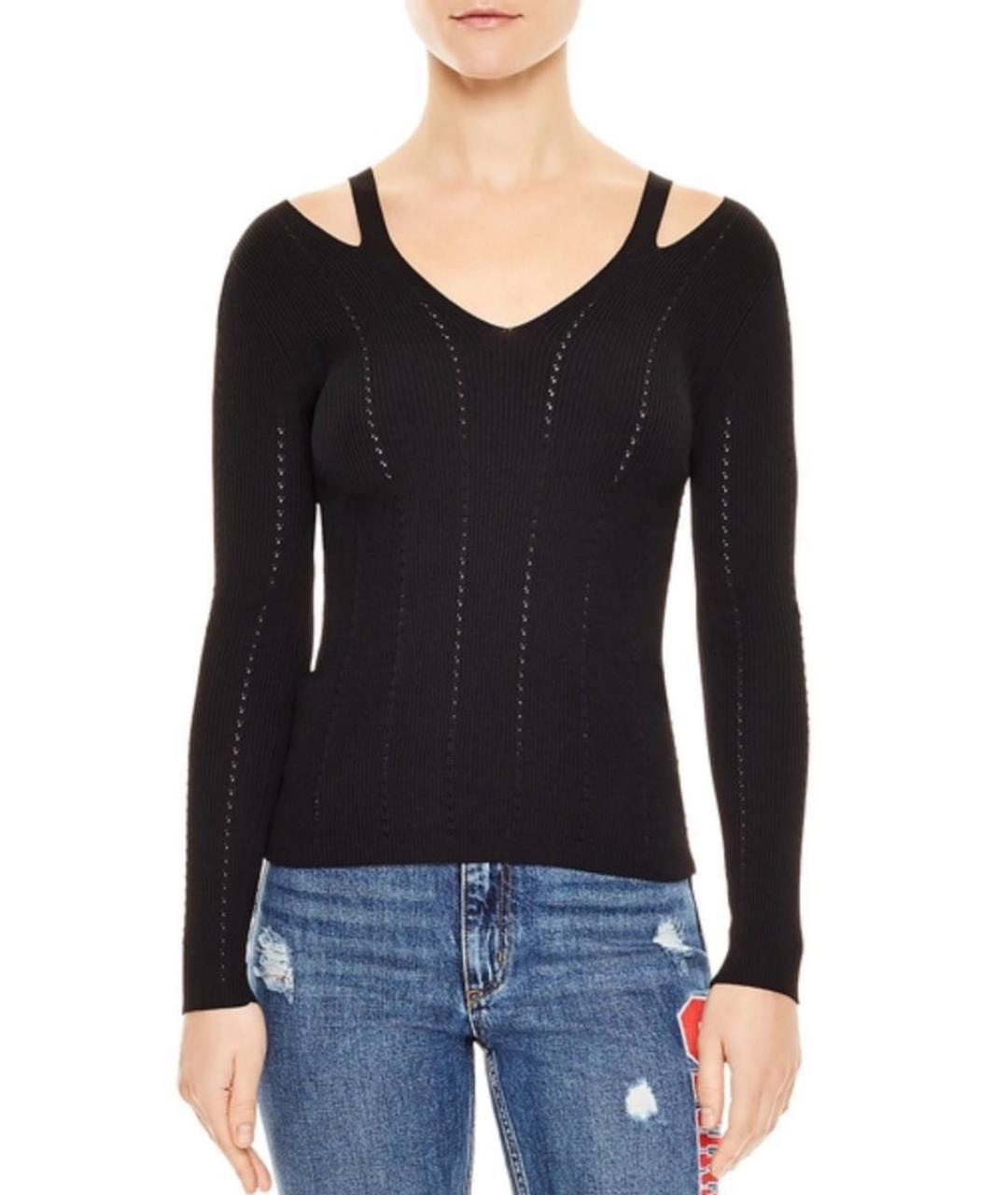 SANDRO Черный вискозный джемпер / свитер, фото 2