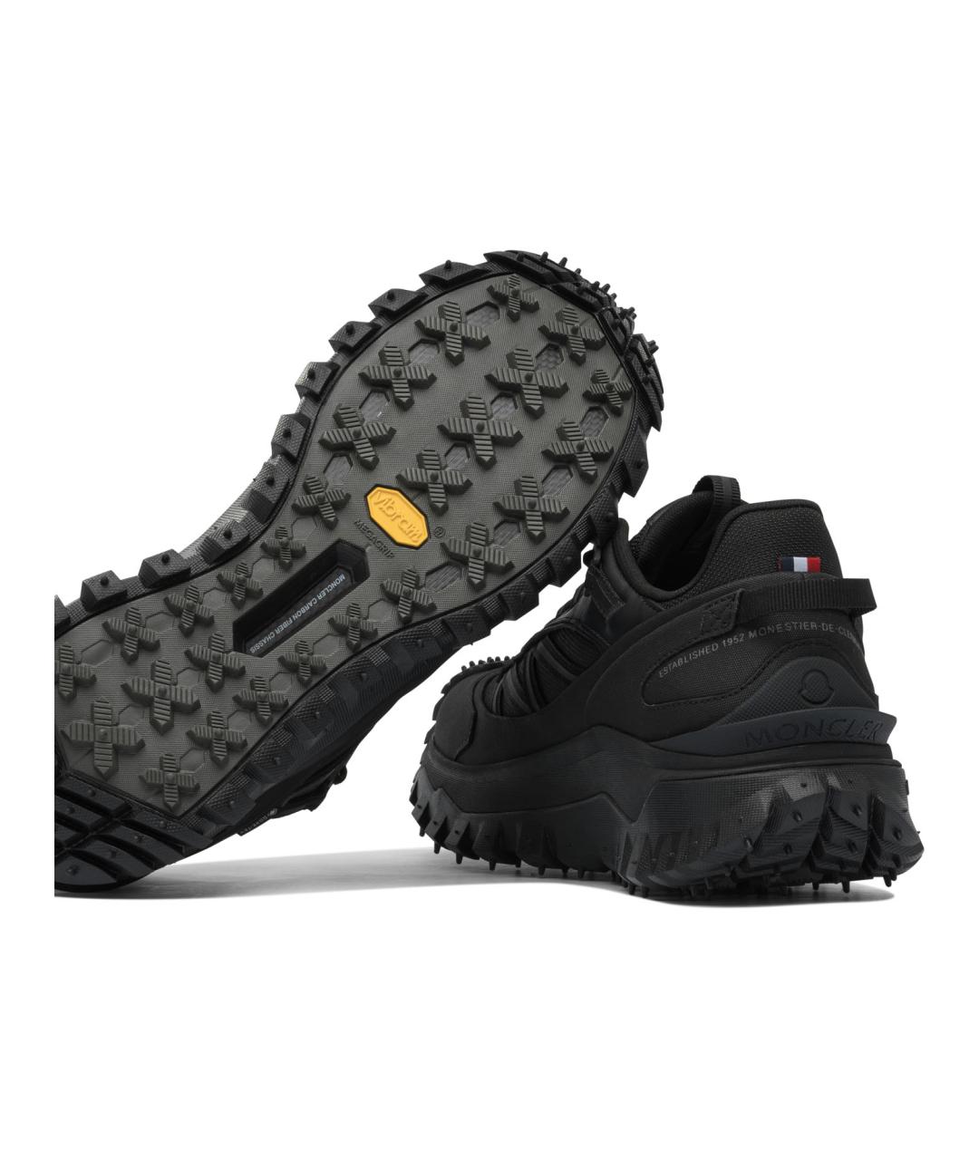 MONCLER Черные синтетические низкие кроссовки / кеды, фото 5
