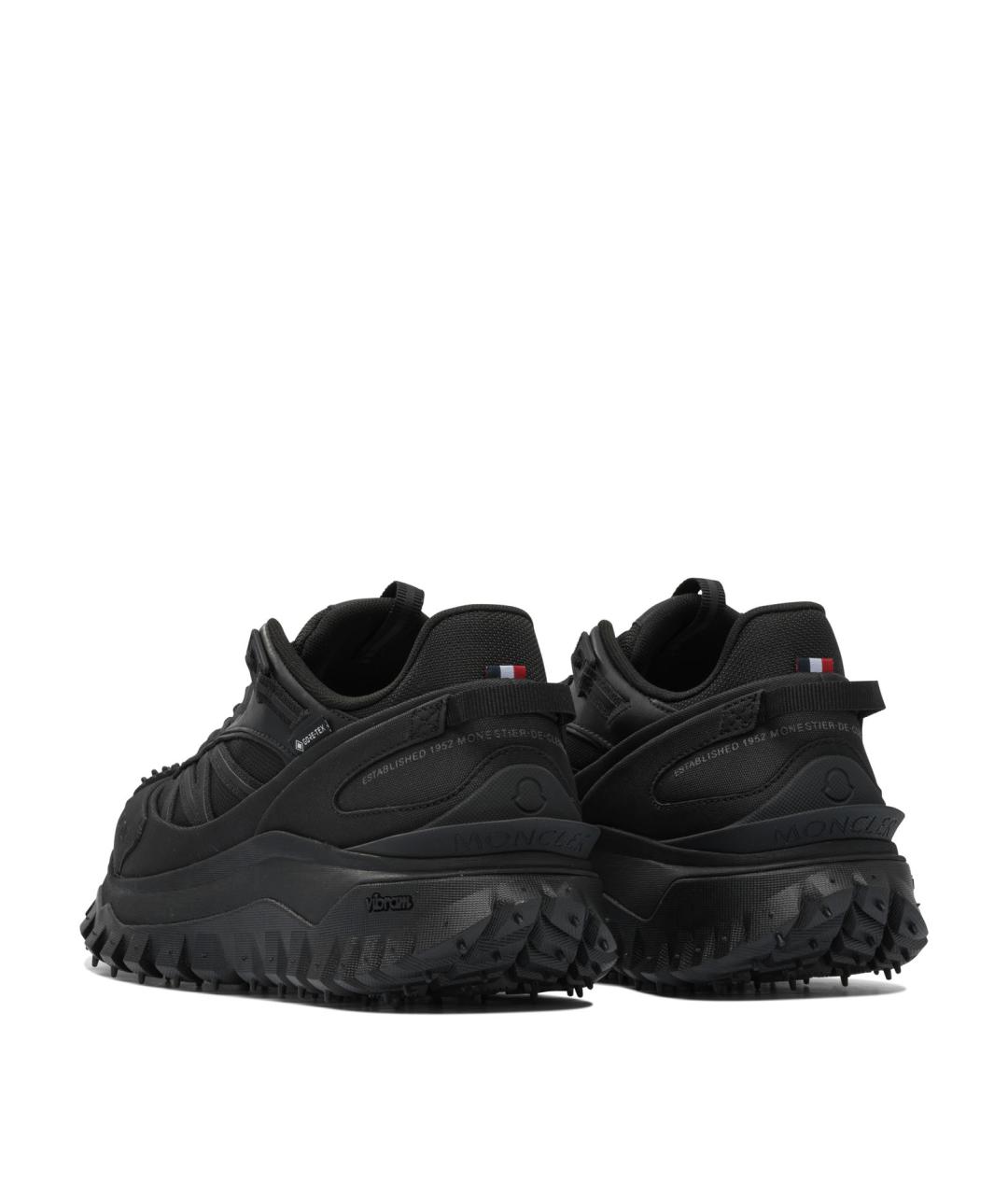 MONCLER Черные синтетические низкие кроссовки / кеды, фото 4