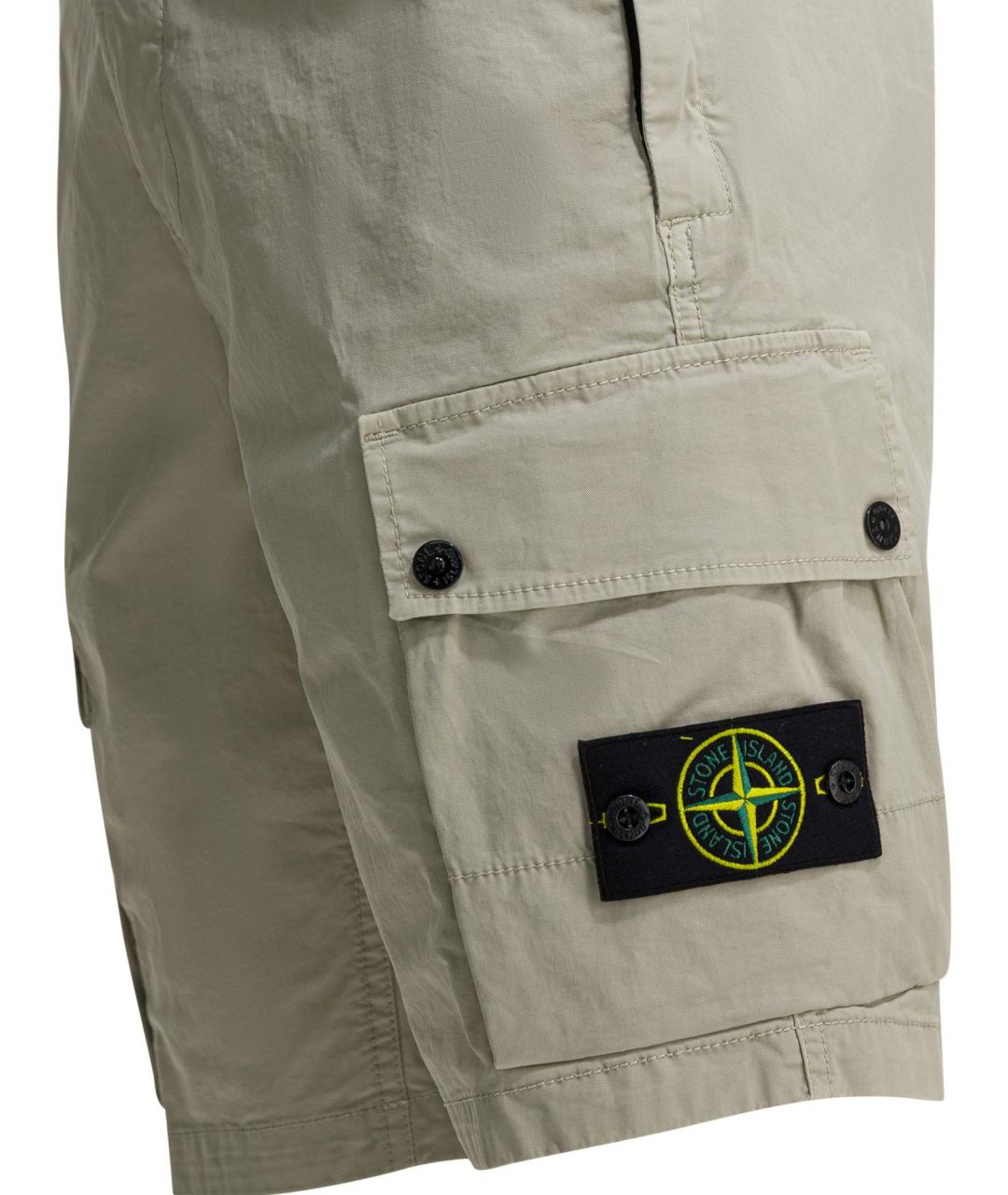 STONE ISLAND Серые хлопковые шорты, фото 4