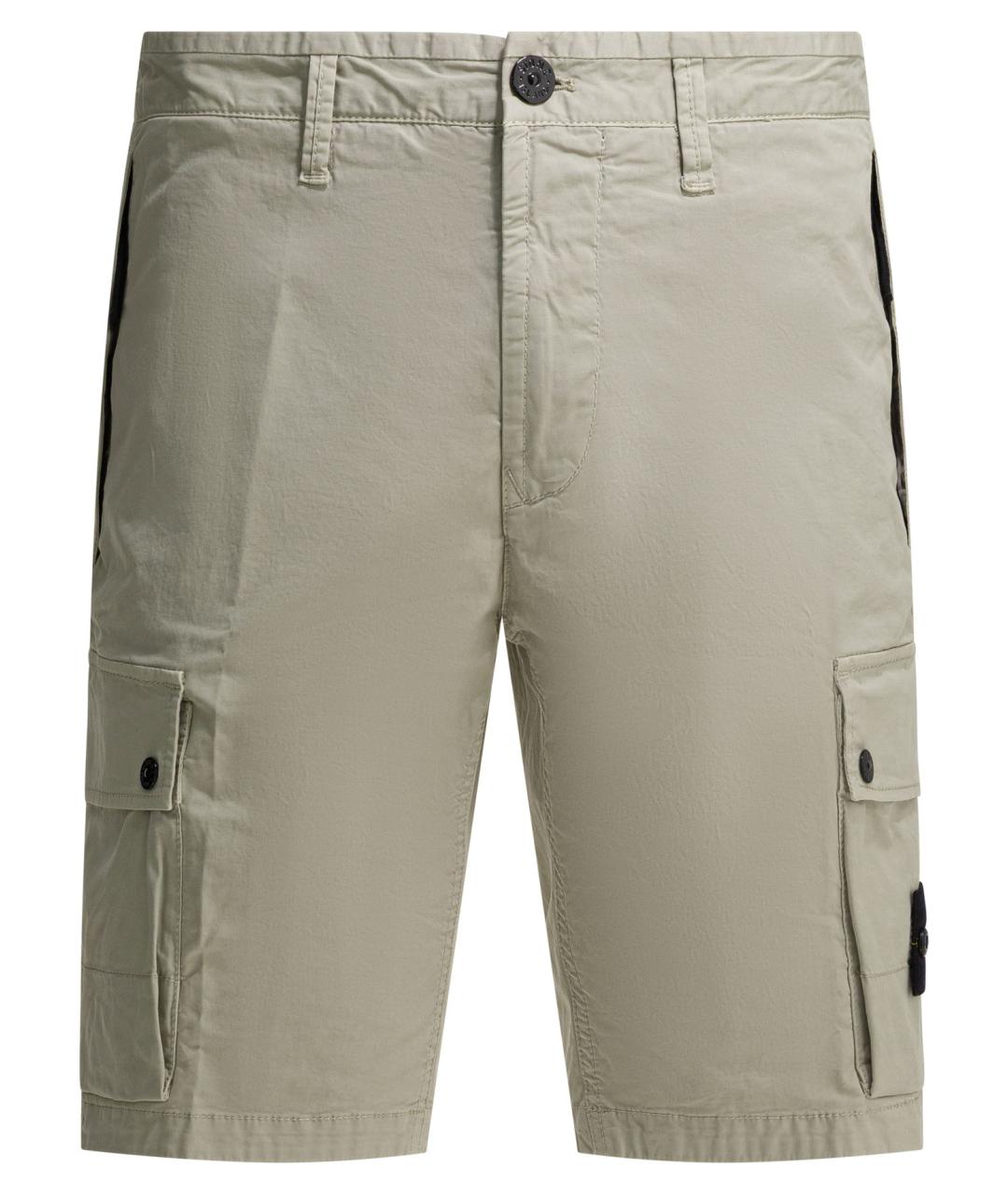 STONE ISLAND Серые хлопковые шорты, фото 1
