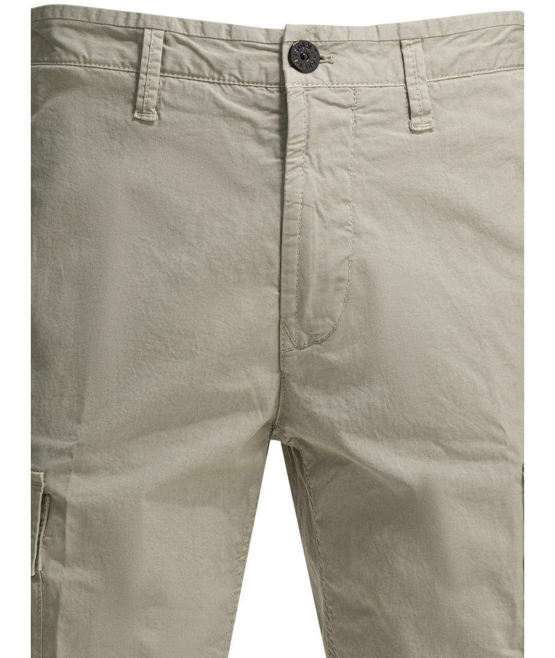 STONE ISLAND Серые хлопковые шорты, фото 3