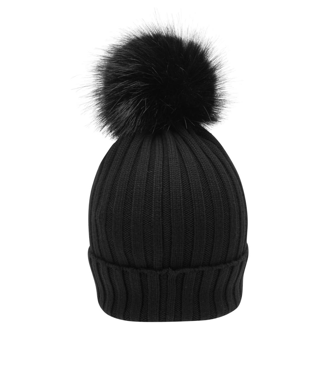 MONCLER Черная шерстяная шапка, фото 2