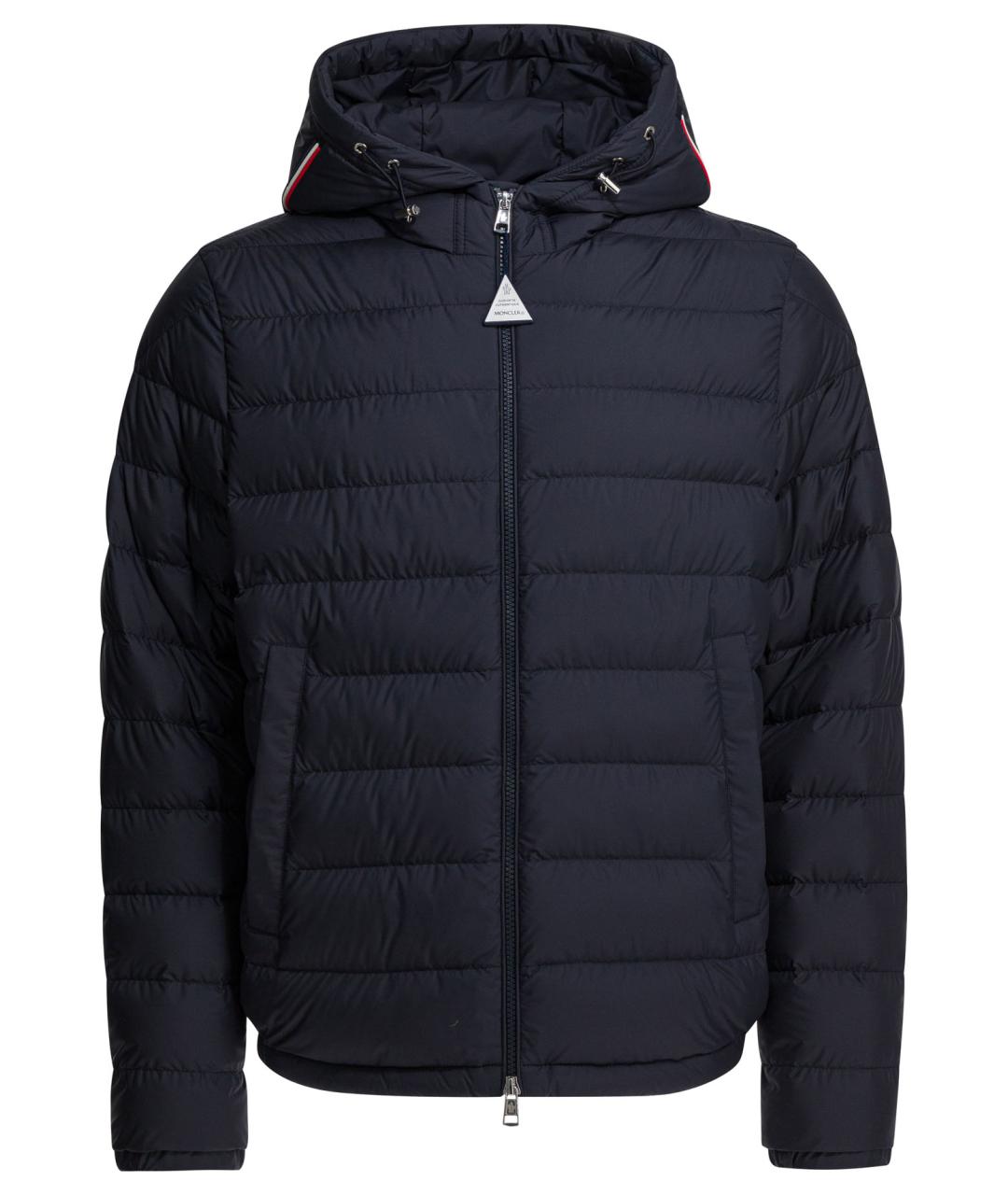 MONCLER Темно-синий полиэстеровый пуховик, фото 1