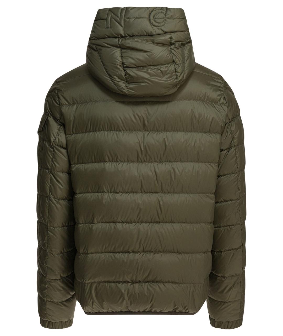 MONCLER Зеленый полиамидовый пуховик, фото 2