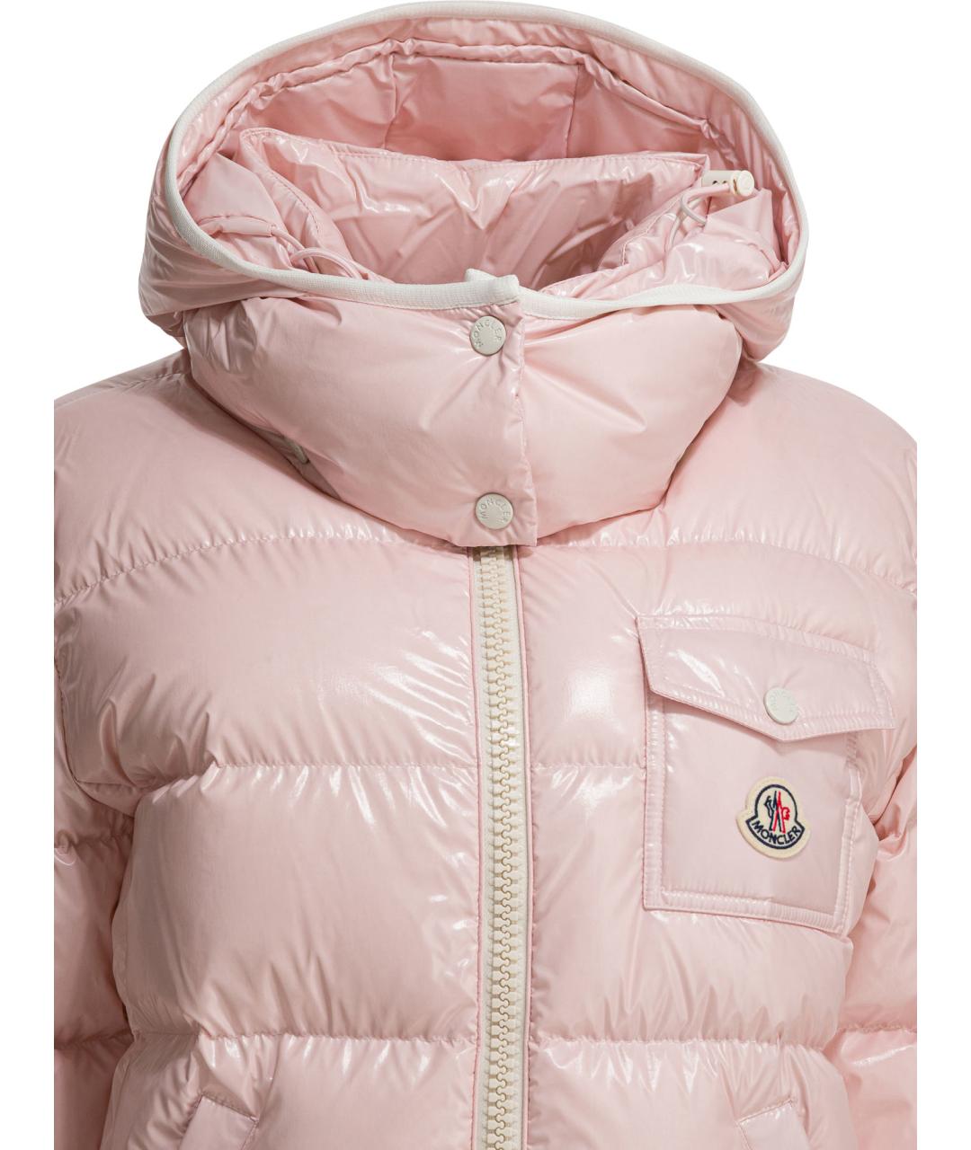 MONCLER Розовая полиамидовая куртка, фото 3