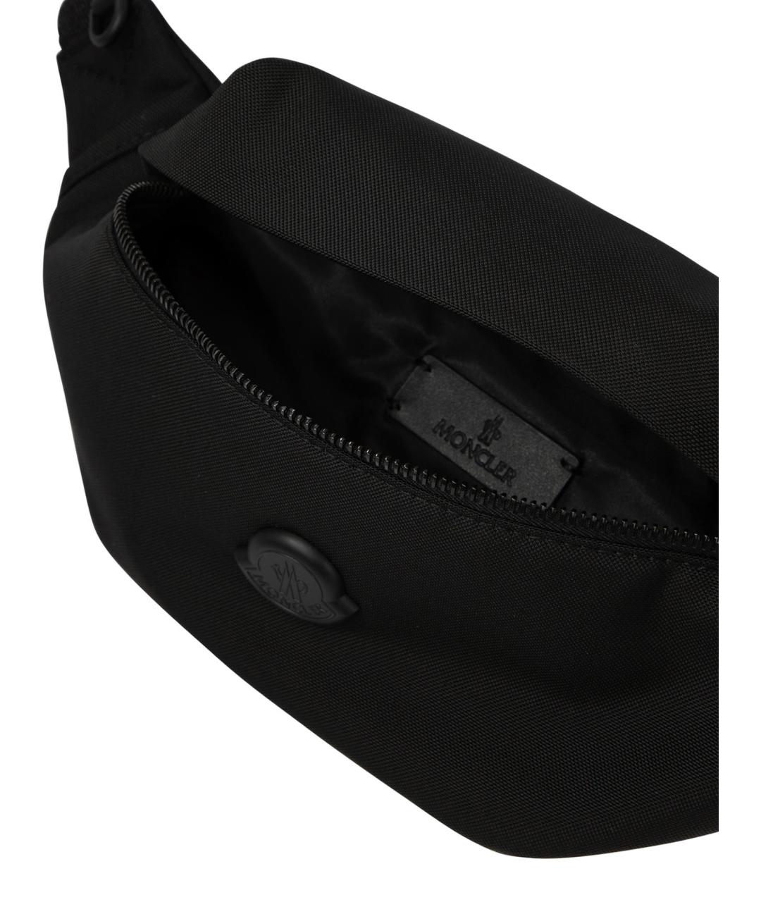 MONCLER Черная синтетическая поясная сумка, фото 5
