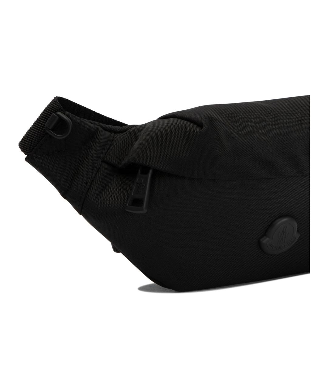 MONCLER Черная синтетическая поясная сумка, фото 4