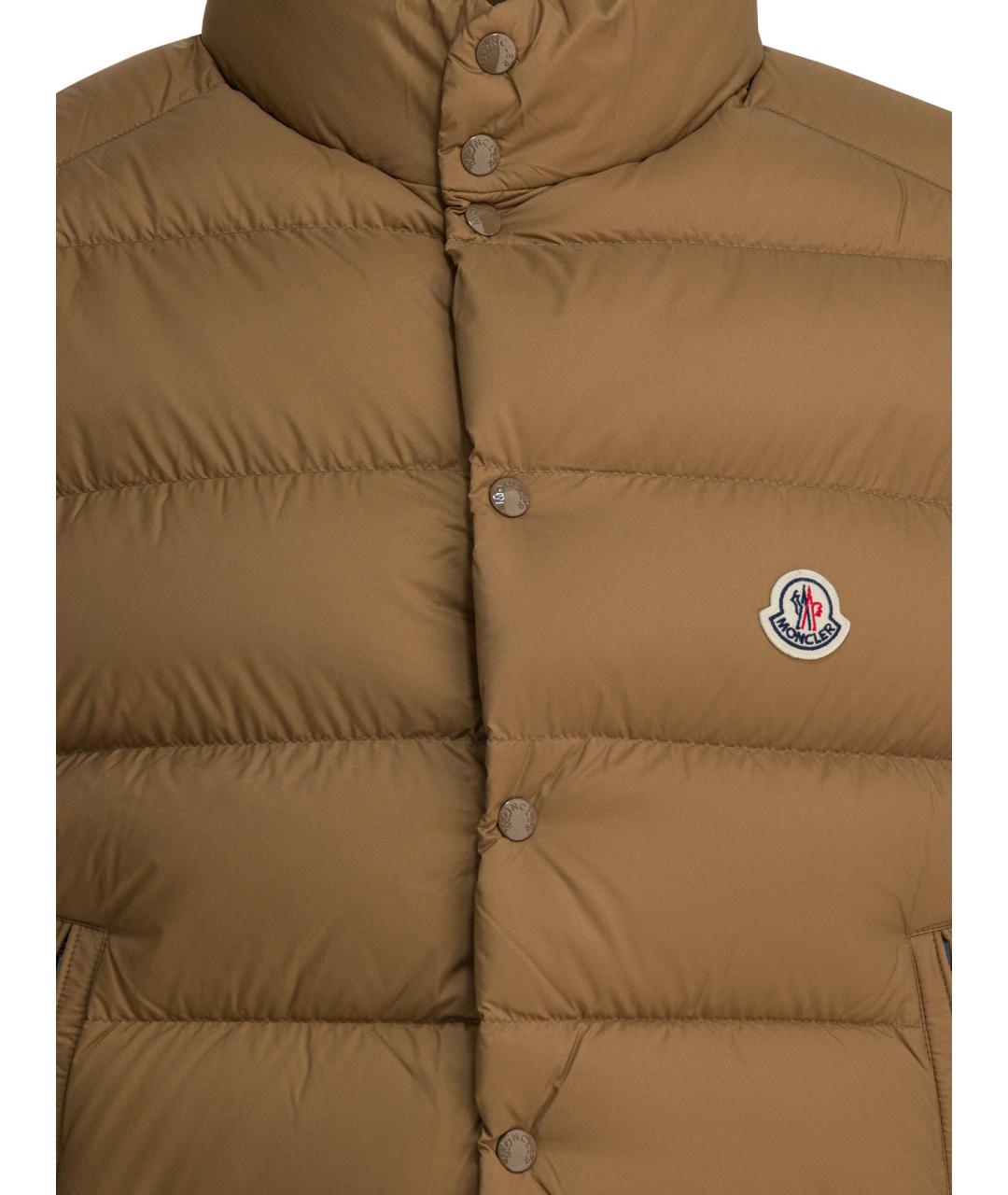 MONCLER Бежевый полиамидовый жилет, фото 3