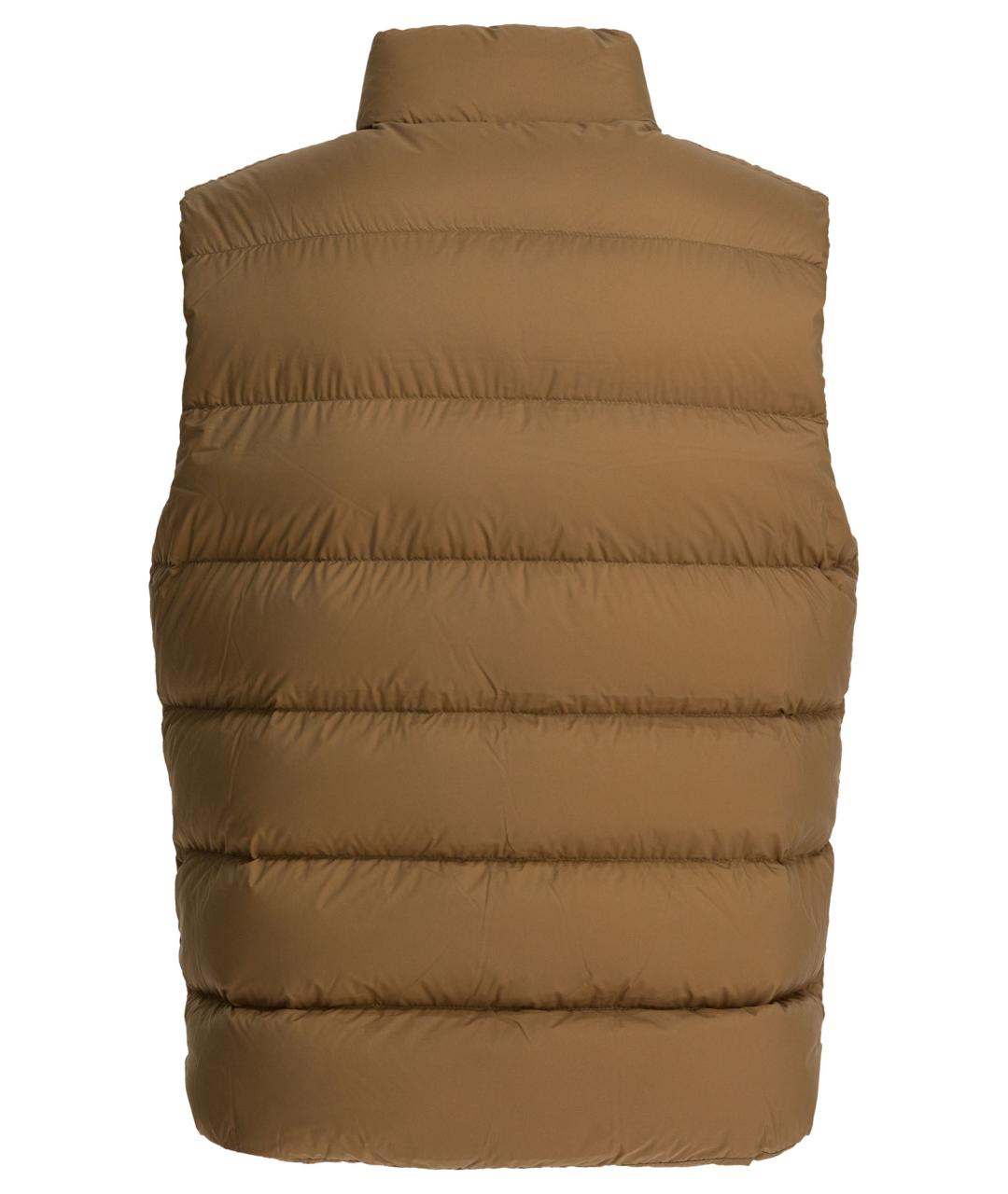 MONCLER Бежевый полиамидовый жилет, фото 2