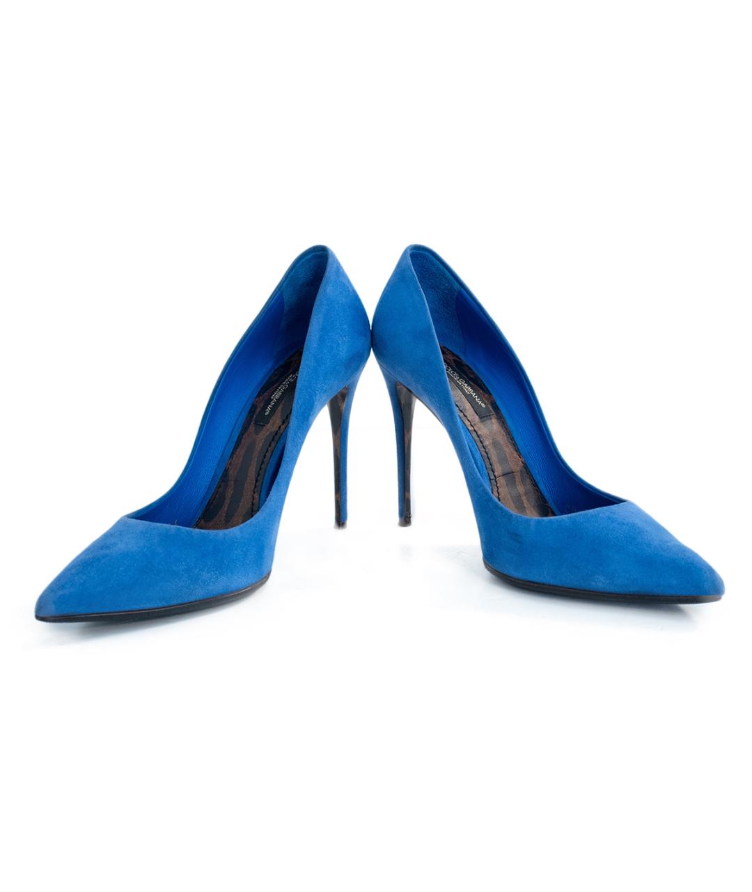 DOLCE&GABBANA Синие замшевые туфли, фото 4