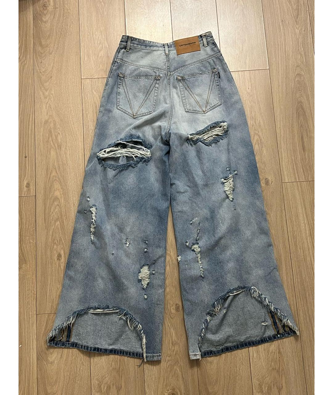 VETEMENTS Голубые хлопковые прямые джинсы, фото 2