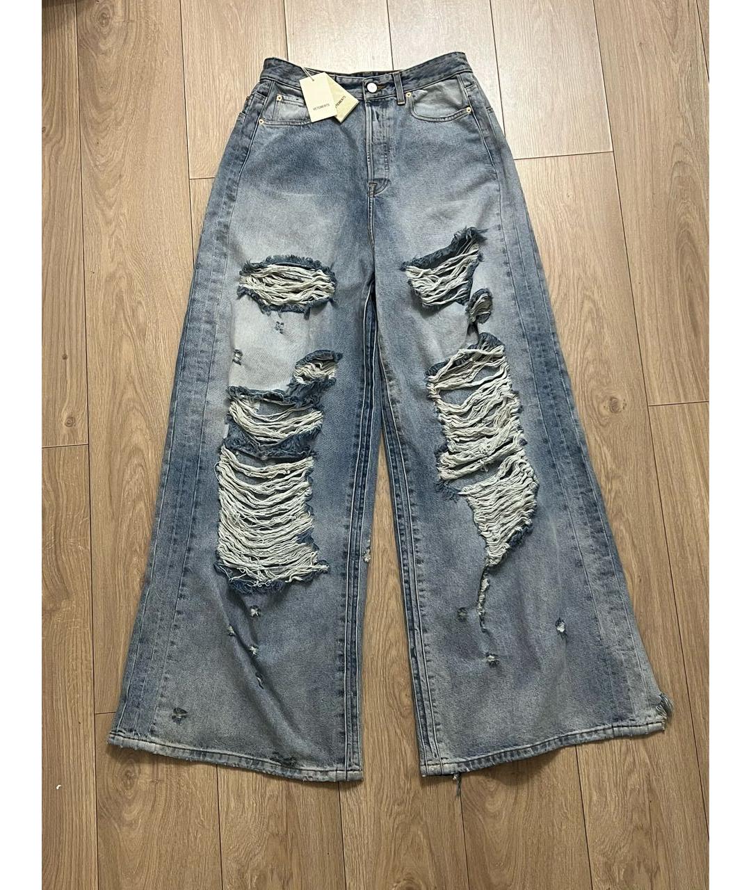 VETEMENTS Голубые хлопковые прямые джинсы, фото 5