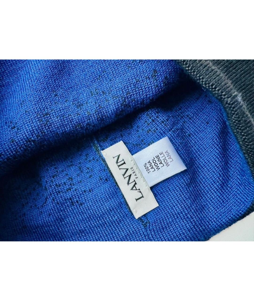 LANVIN Синяя шерстяная шапка, фото 4