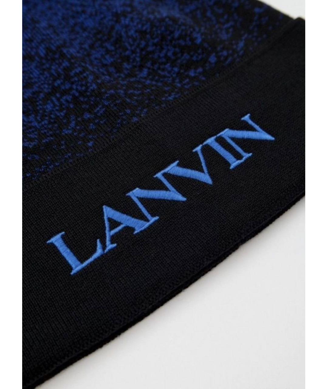 LANVIN Синяя шерстяная шапка, фото 3
