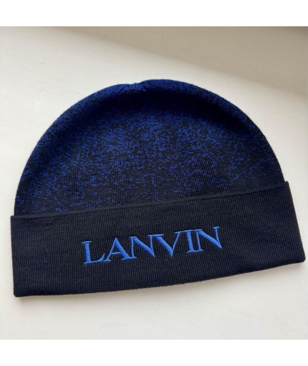 LANVIN Синяя шерстяная шапка, фото 5