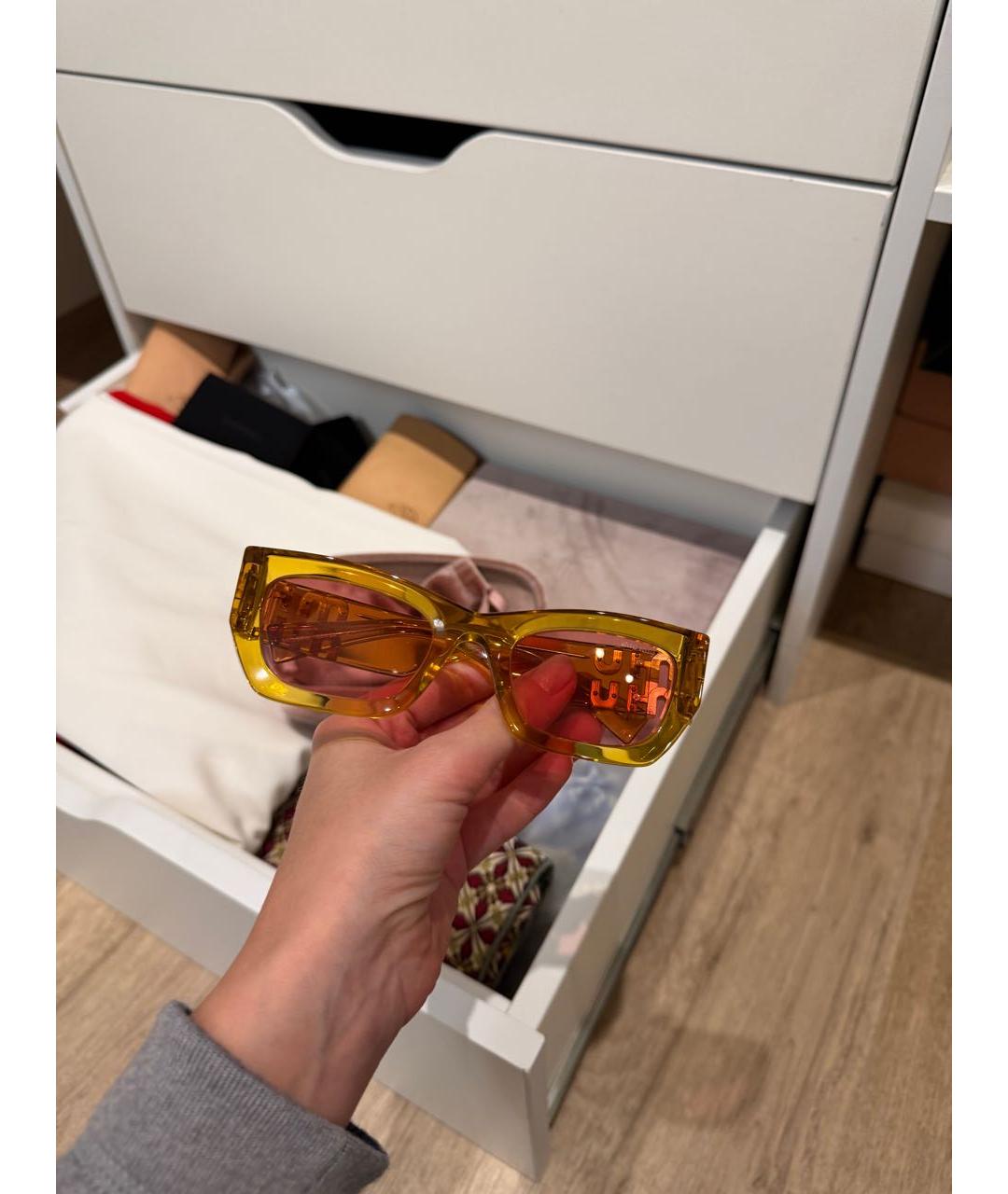 MIU MIU Розовые пластиковые солнцезащитные очки, фото 2