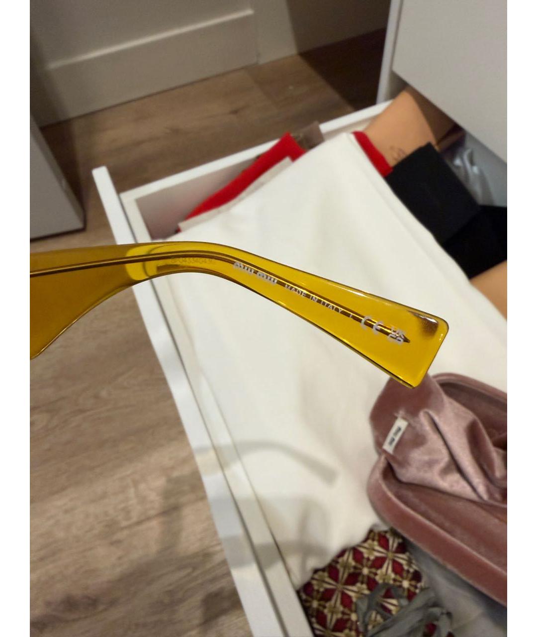 MIU MIU Розовые пластиковые солнцезащитные очки, фото 4