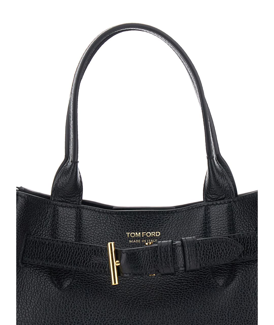 TOM FORD Черная кожаная сумка тоут, фото 3