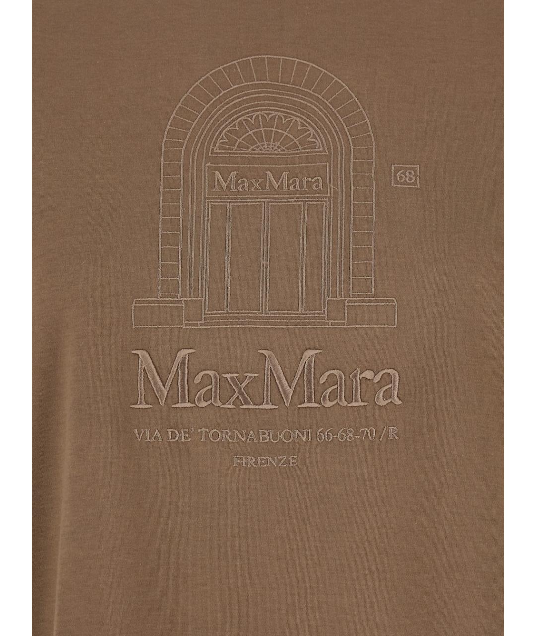 'S MAX MARA Бежевая хлопковая футболка, фото 3