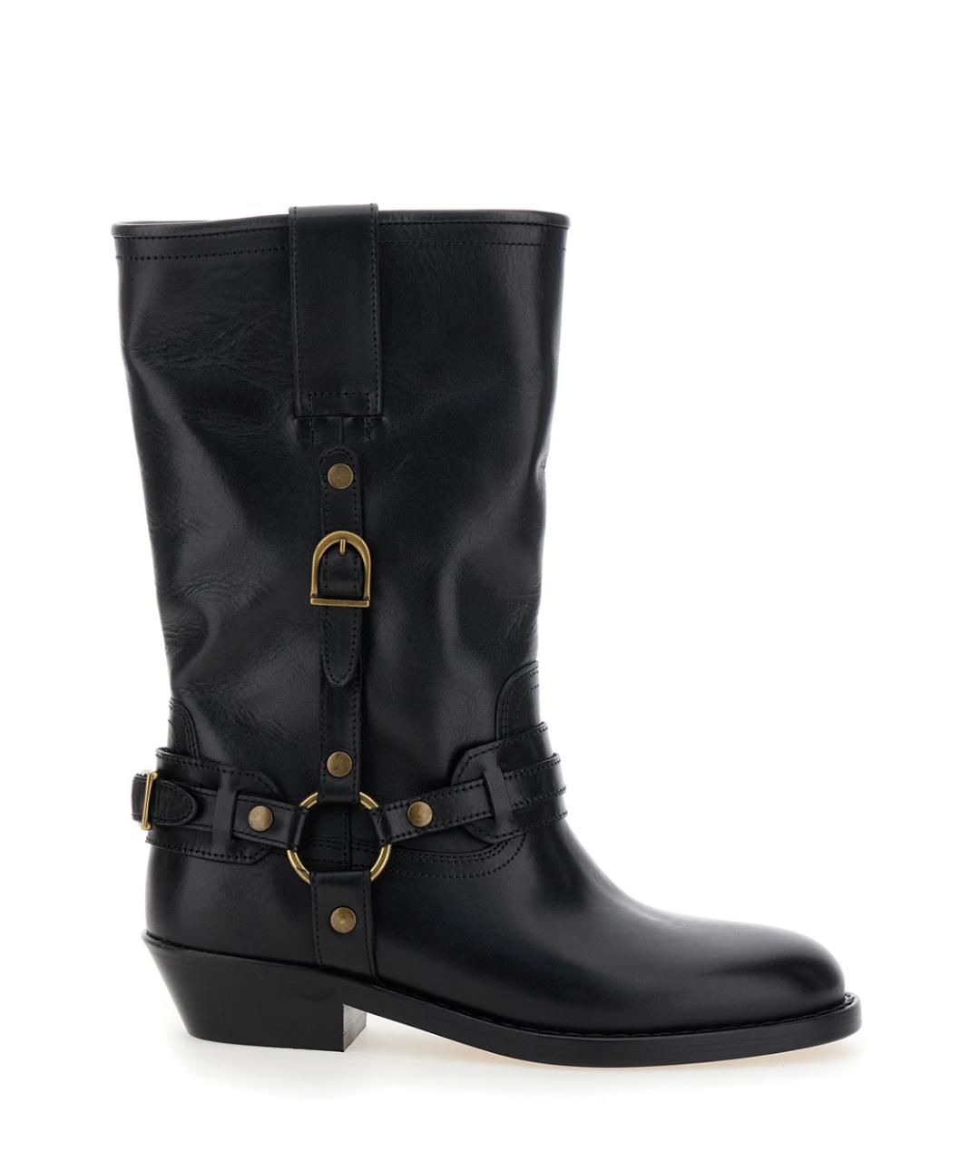 ISABEL MARANT Черные кожаные сапоги, фото 1