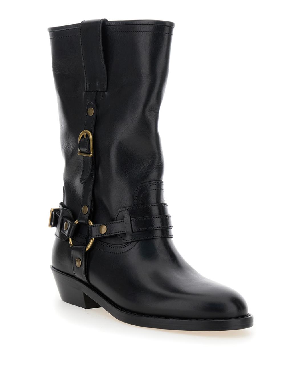 ISABEL MARANT Черные кожаные сапоги, фото 2