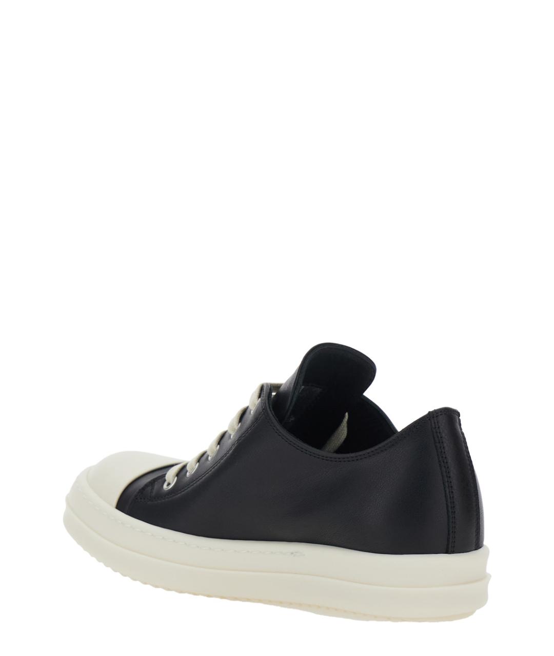 RICK OWENS Черные кожаные кеды, фото 3