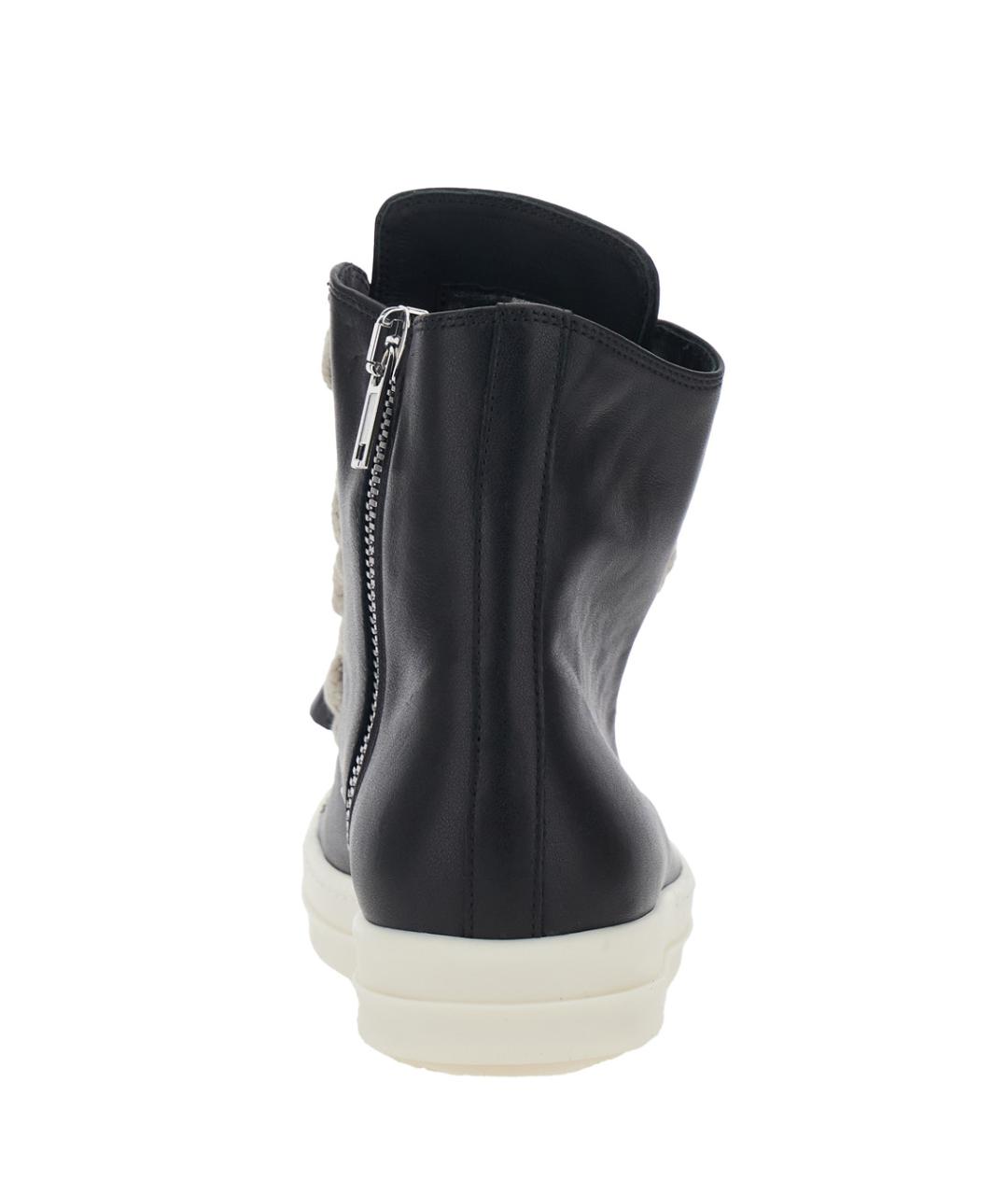 RICK OWENS Черные кожаные кеды, фото 4