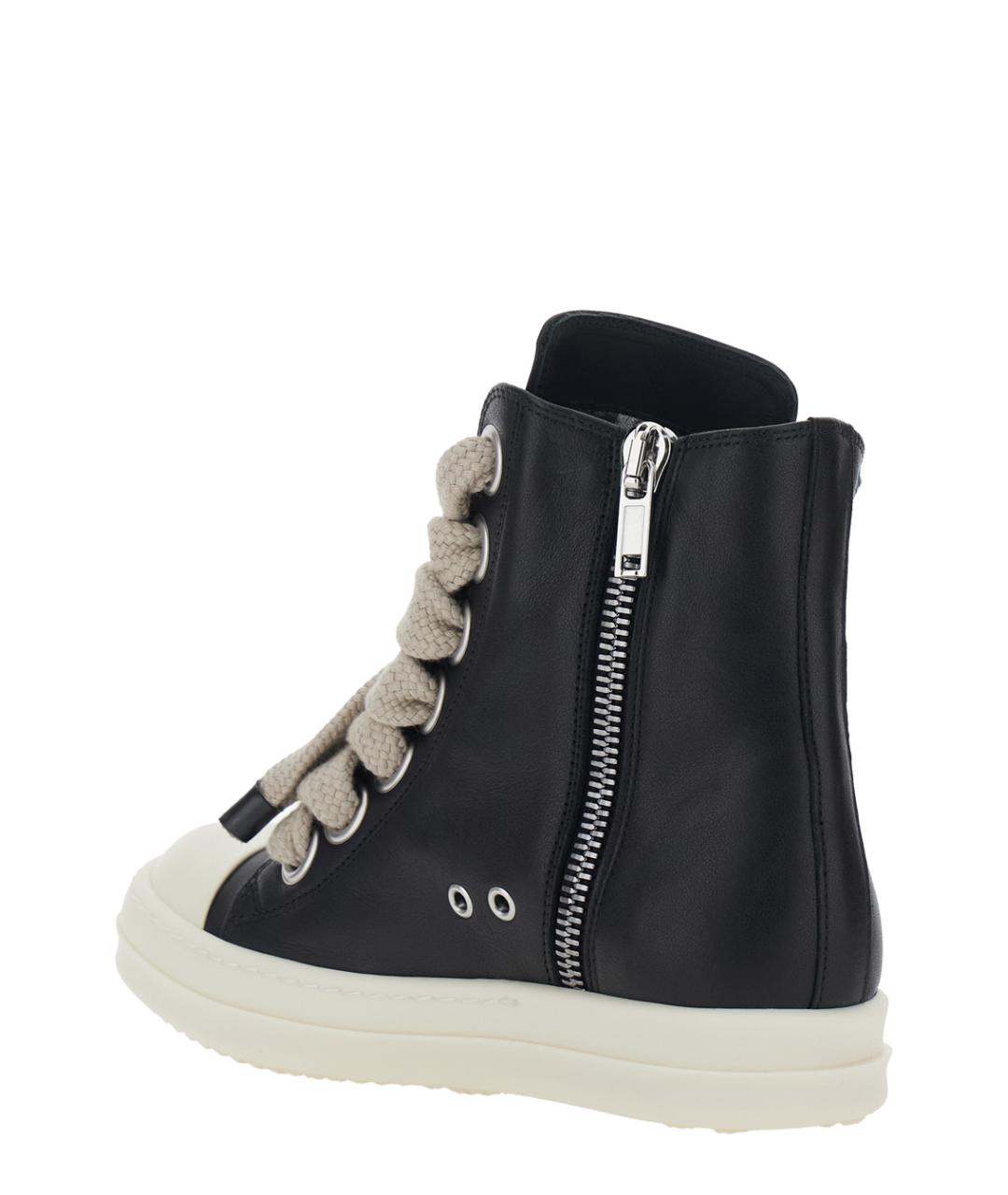 RICK OWENS Черные кожаные кеды, фото 3