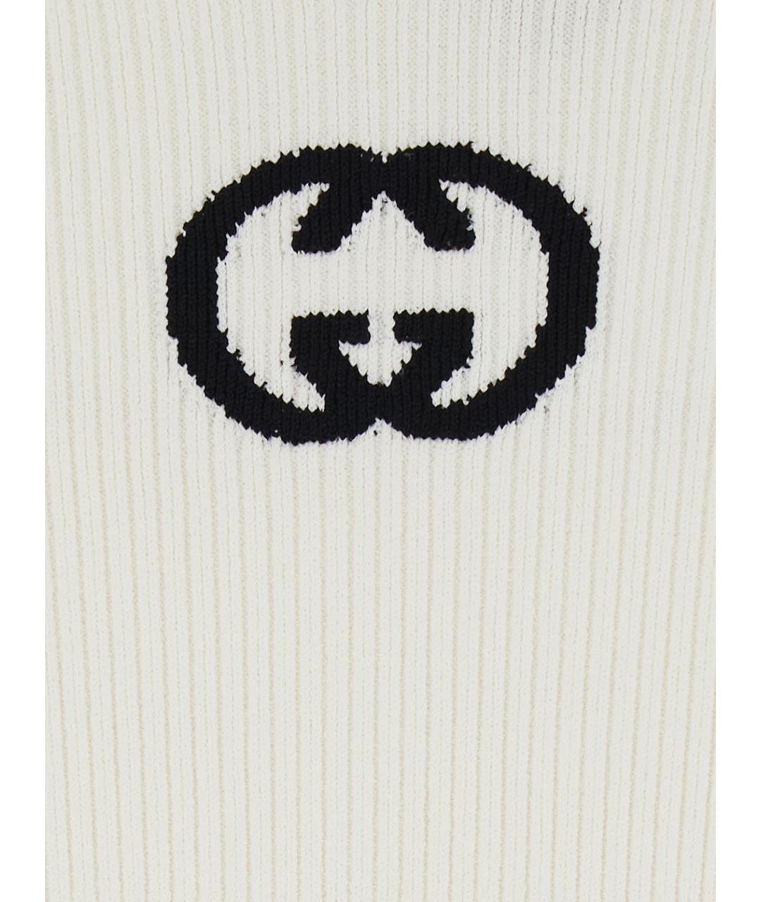 GUCCI Белое вискозное повседневное платье, фото 3