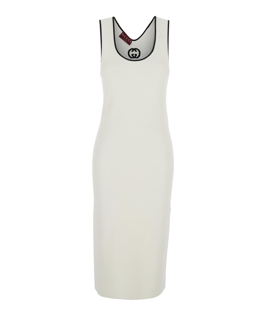 GUCCI Белое вискозное повседневное платье, фото 1