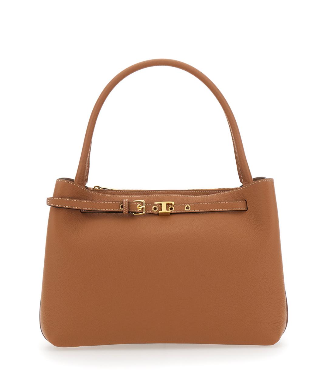 TOD'S Коричневая кожаная сумка с короткими ручками, фото 1