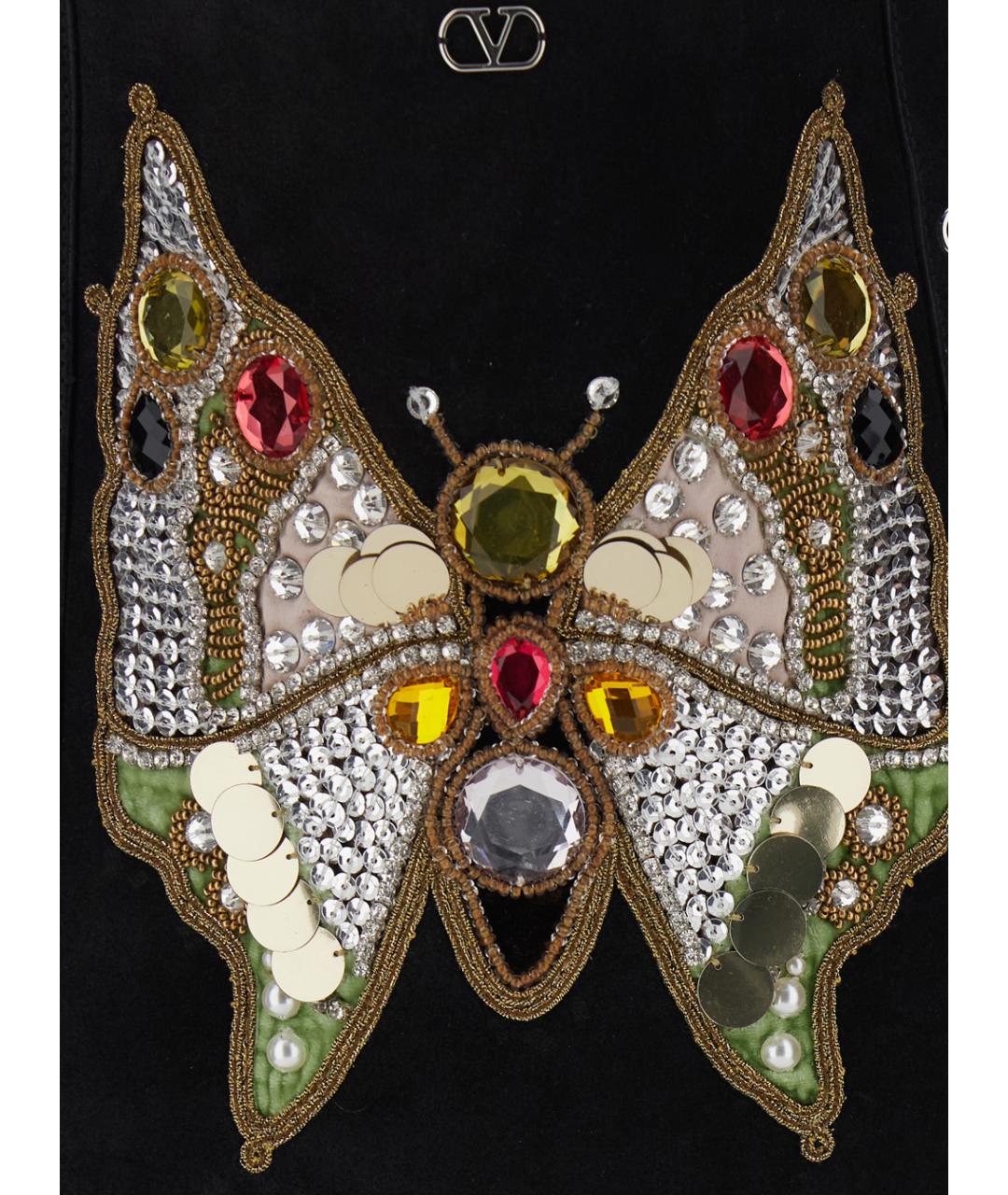 VALENTINO Черная замшевая сумка через плечо, фото 3