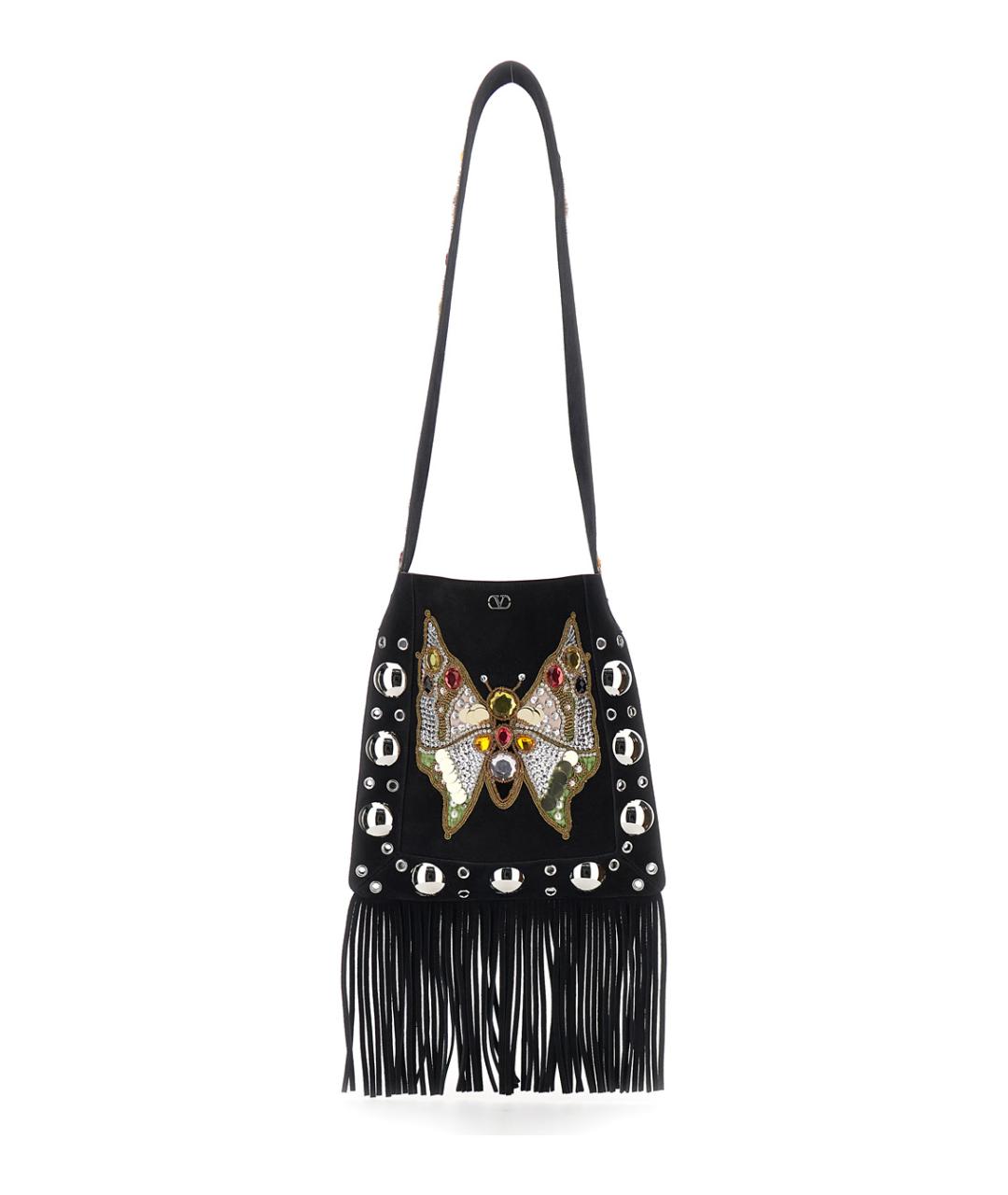 VALENTINO Черная замшевая сумка через плечо, фото 1