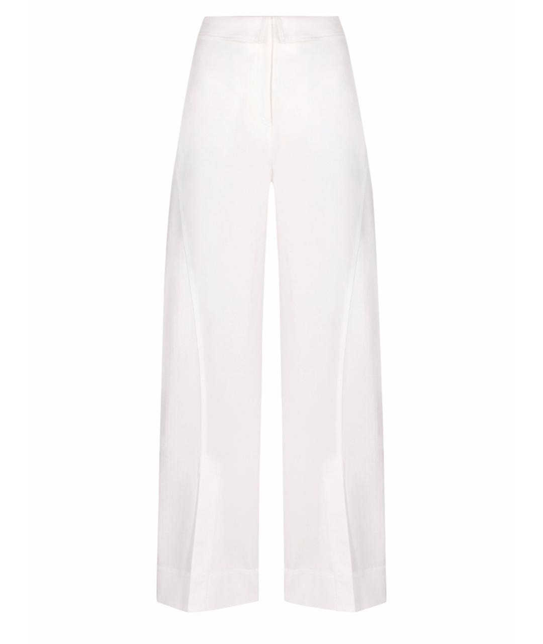 ALBERTA FERRETTI Белые хлопковые брюки широкие, фото 1