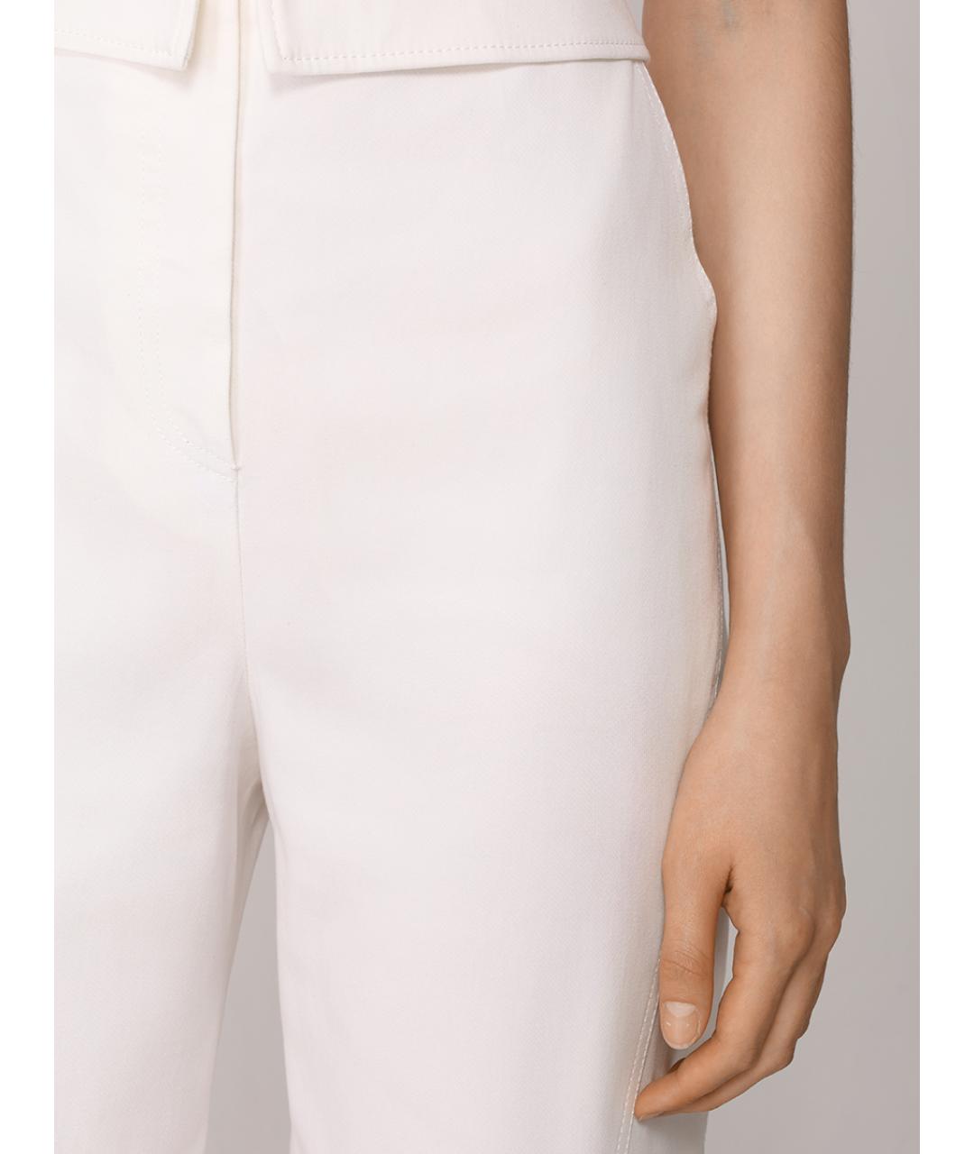 ALBERTA FERRETTI Белые хлопковые брюки широкие, фото 3