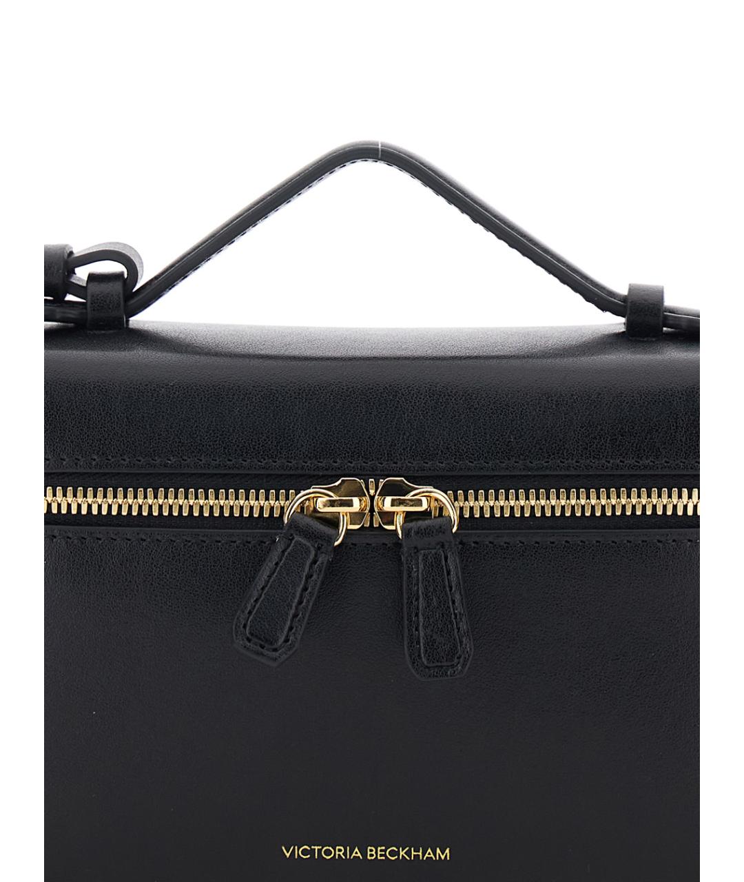 VICTORIA BECKHAM Черная кожаная сумка через плечо, фото 3