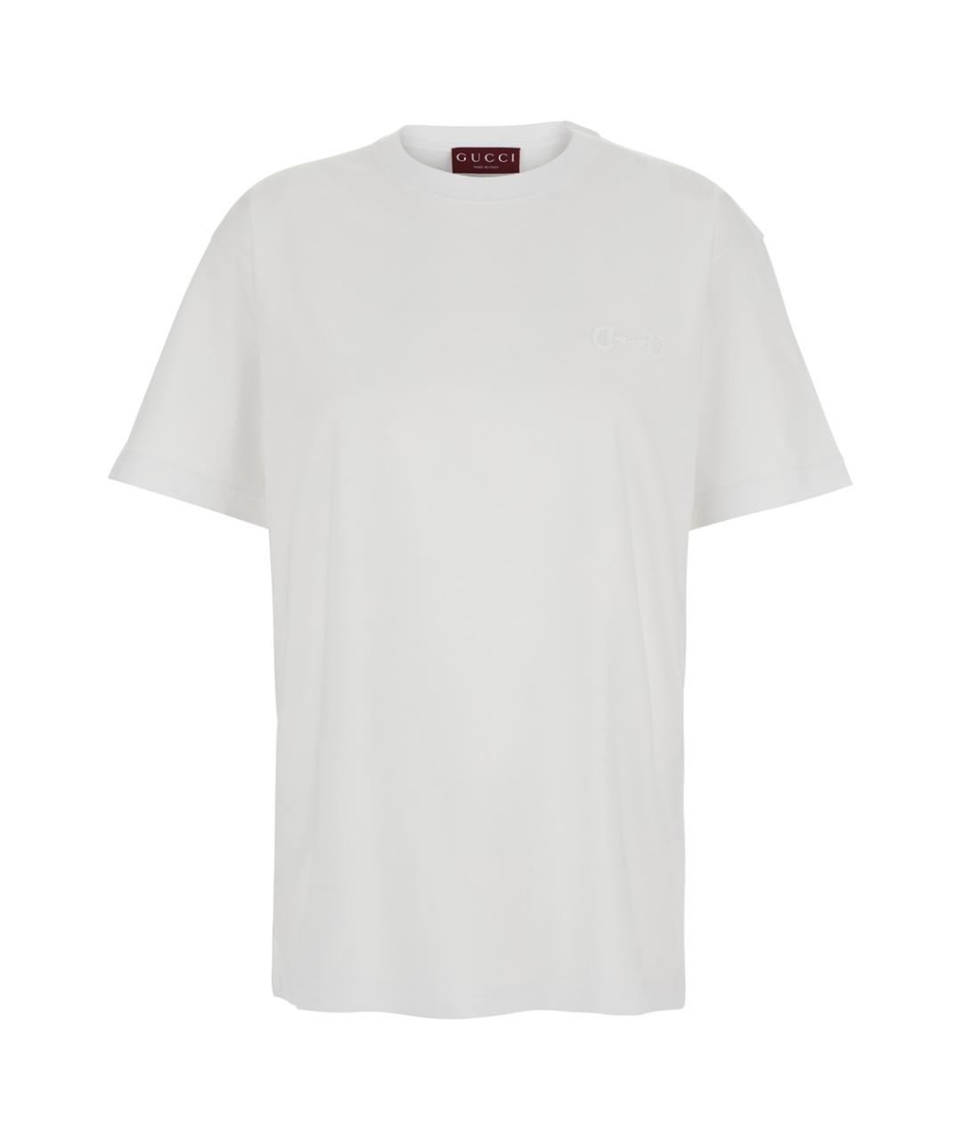 GUCCI Белая хлопковая футболка, фото 1