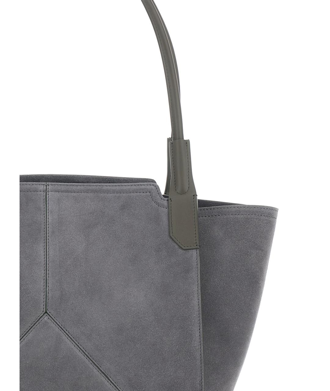 VICTORIA BECKHAM Серая замшевая сумка тоут, фото 3
