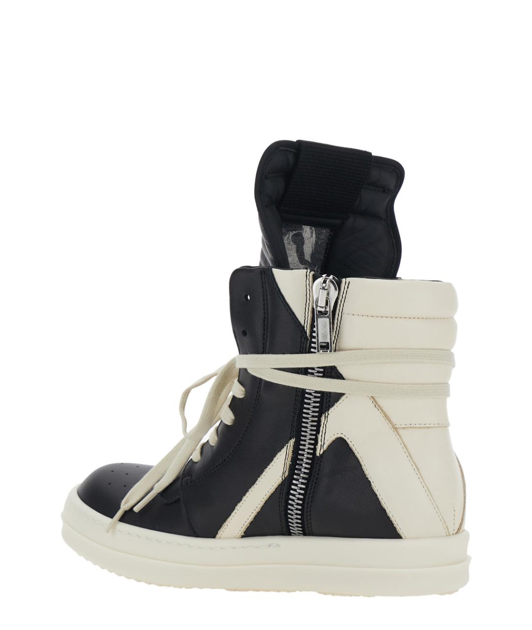 RICK OWENS Черные кожаные кеды, фото 3