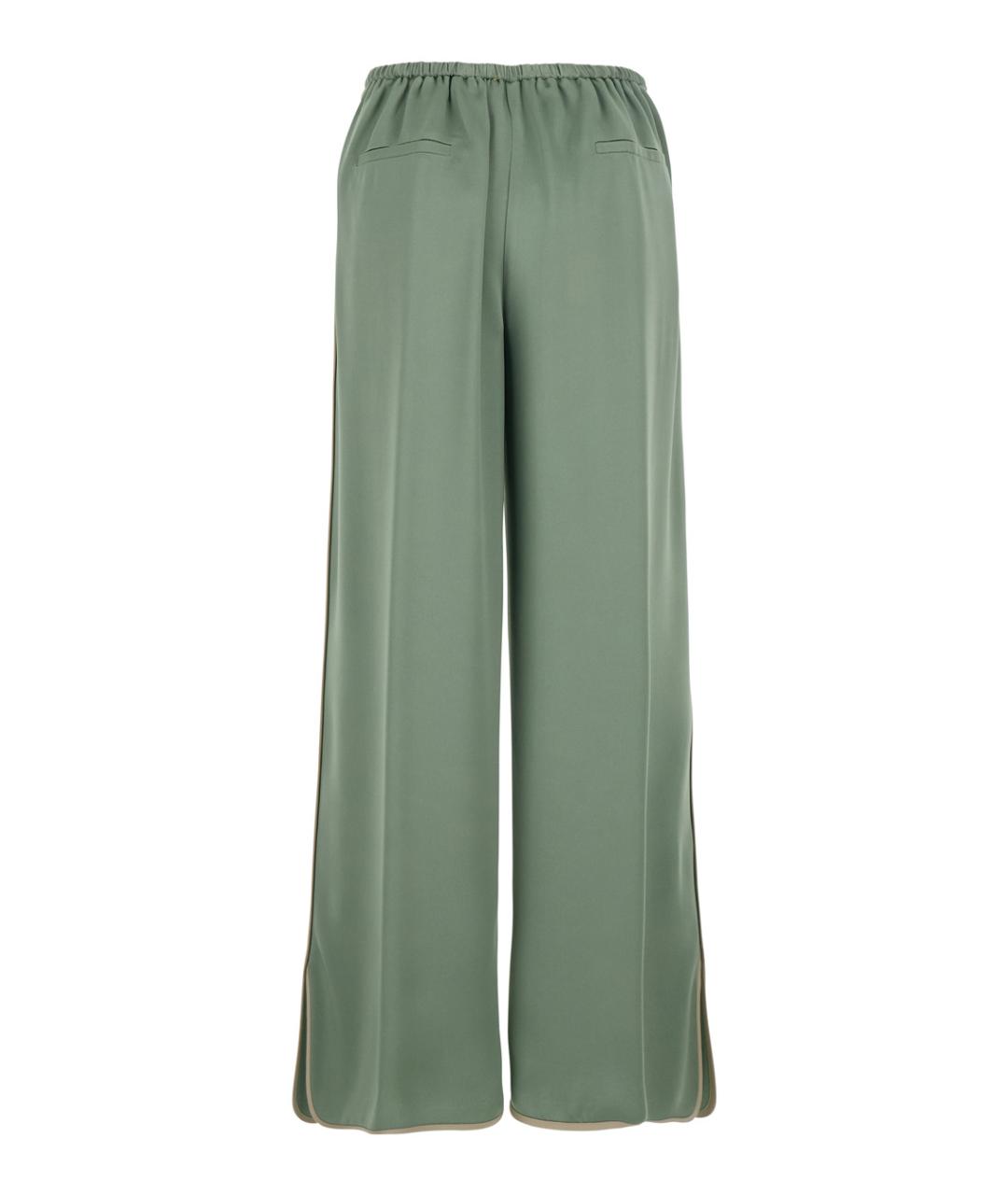 FORTE FORTE Зеленые вискозные прямые брюки, фото 2