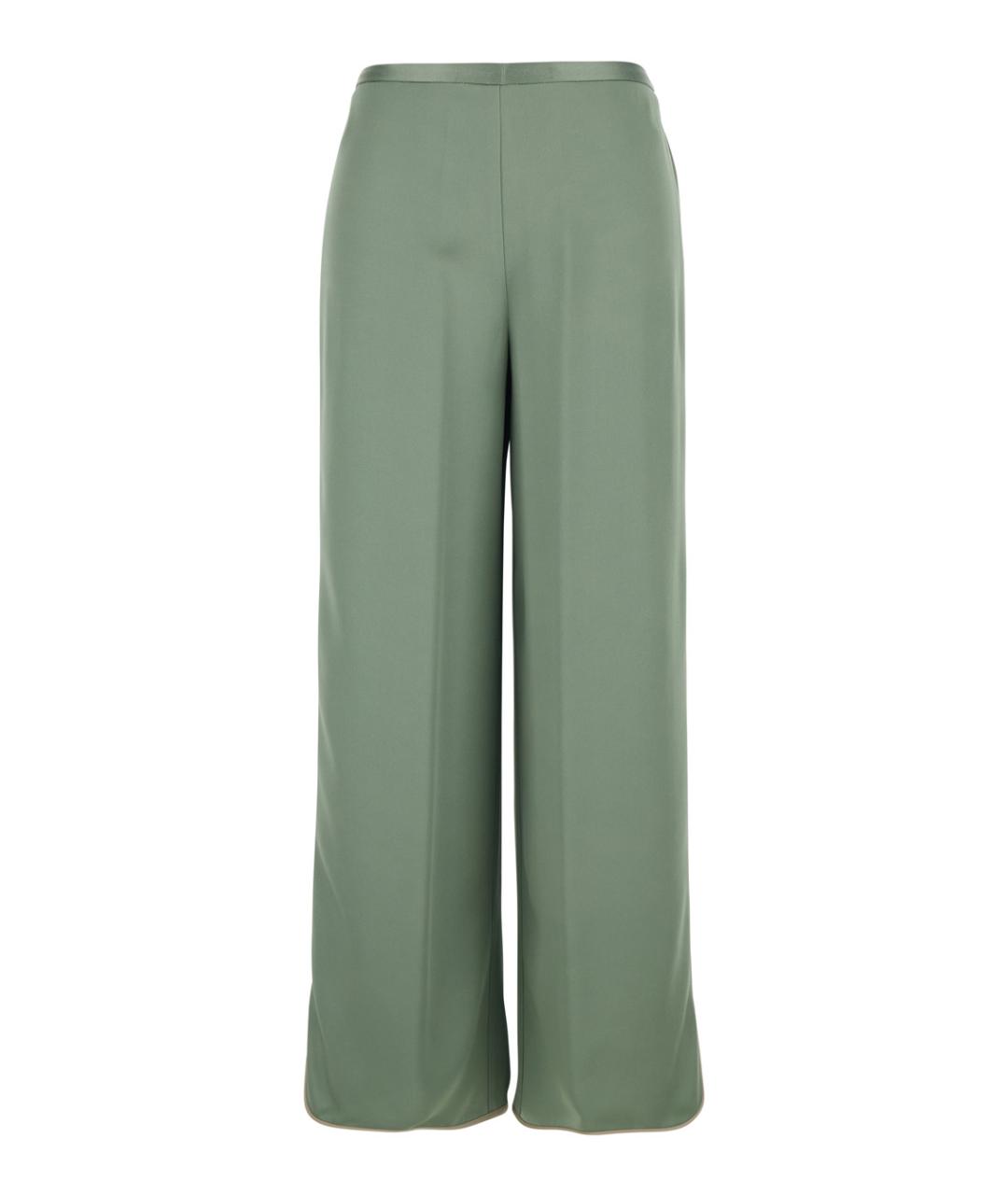 FORTE FORTE Зеленые вискозные прямые брюки, фото 1