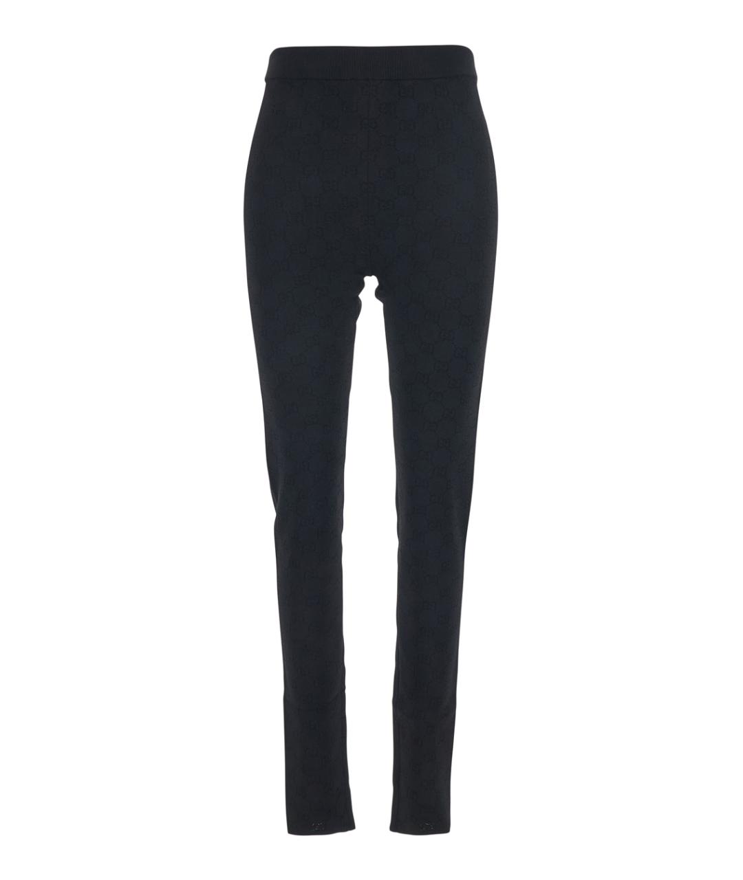 GUCCI Черные вискозные прямые брюки, фото 1