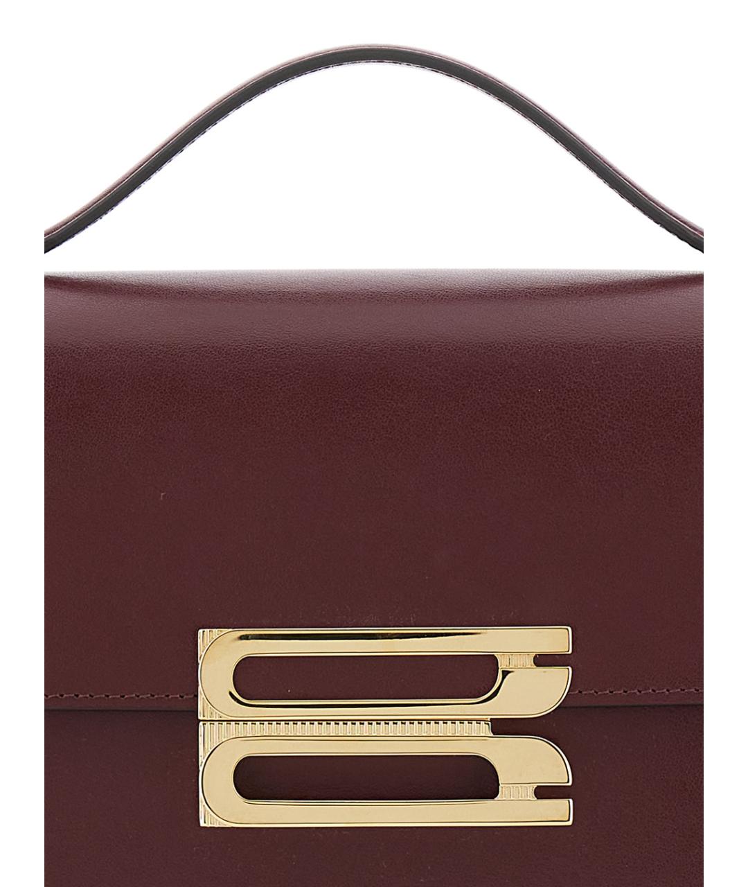 VICTORIA BECKHAM Бордовая кожаная сумка через плечо, фото 2