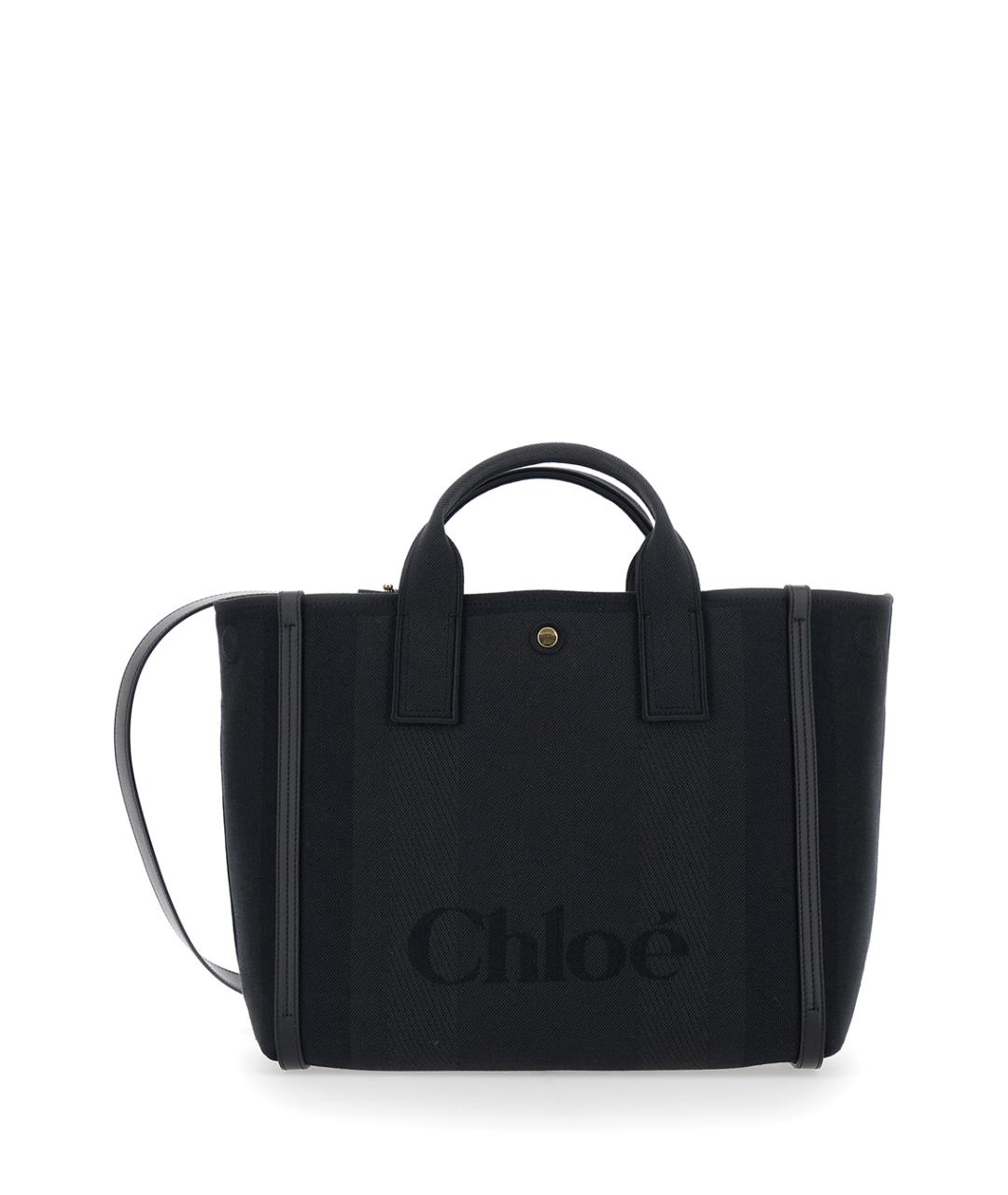 CHLOE Черная хлопковая сумка с короткими ручками, фото 1