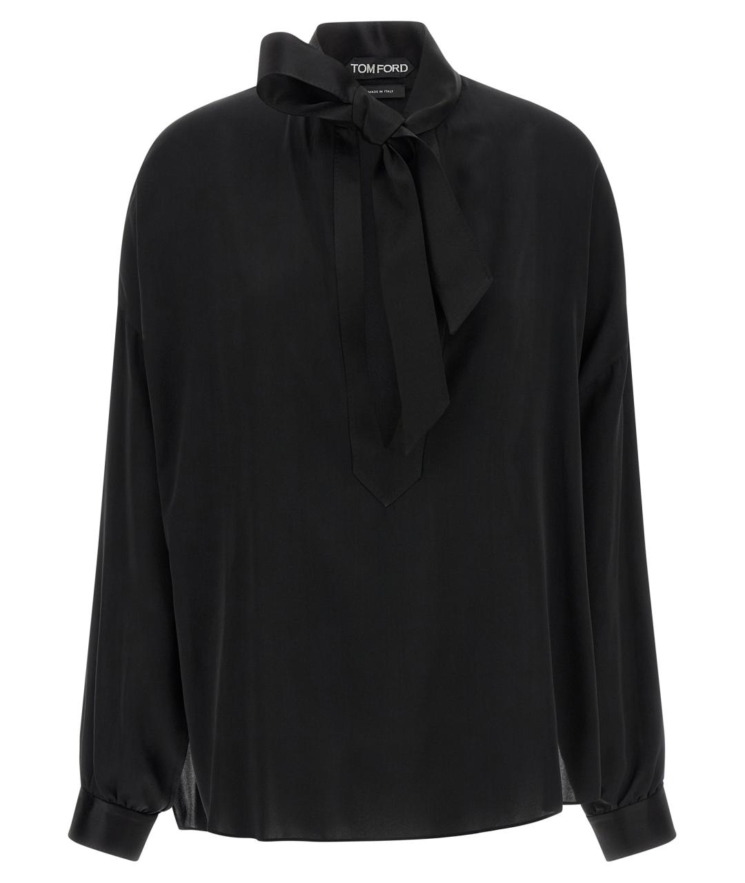 TOM FORD Черная шелковая блузы, фото 1